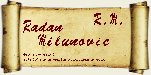 Radan Milunović vizit kartica